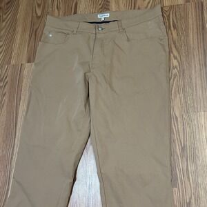 Peter Millar EB66 Performance Golf Pants Men's 35x30 Tan Brown 5-Pocket Casual